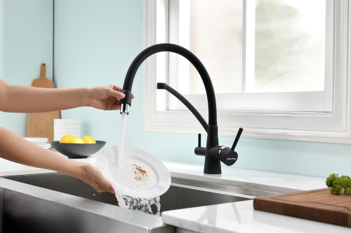 Смеситель для кухни Paulmark SIEGEN Si213111-AN на мойку черный - фото 5